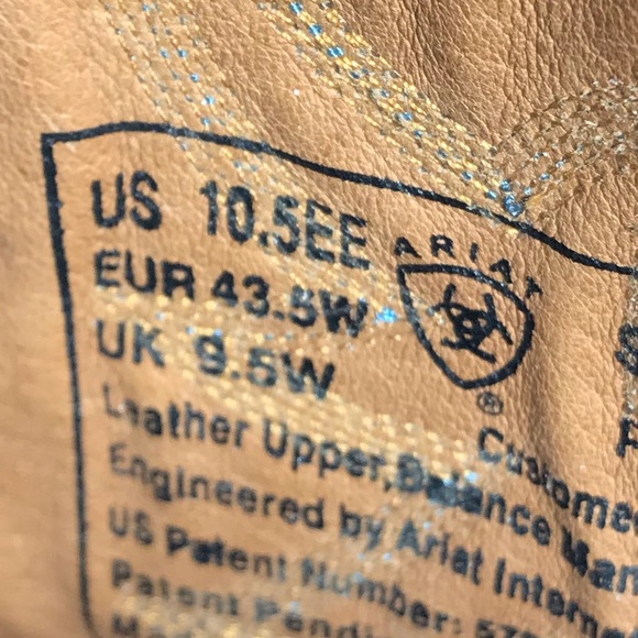 ARIAT Heritage Leather Embroidered Shaft Western Cowboy Boots #34732 - Picture 10 of 14